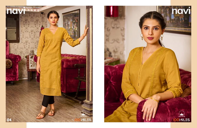 Navi By 100 MILES Embroidered Work kurtis Catalog